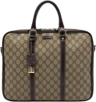 Gucci Pre-owned Business Bag - unisex - Pre-owned - Beige - Maat: ONE Size Leer