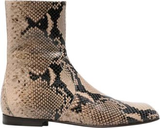 Khaite Beige Printed Marfa Boots