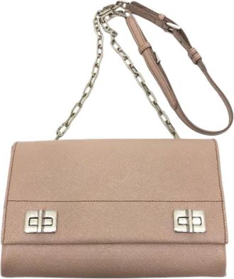 Prada Pre-owned Leather prada-bags - Dames - Vintage Schoudertas - Beige - ONE Size - Leer - Vintage