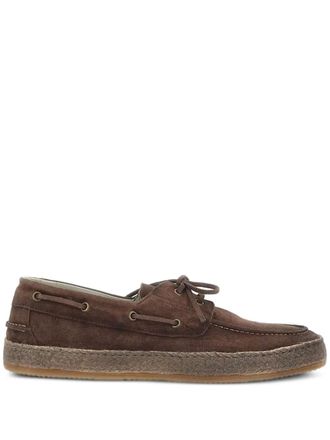Corvari lace-up suede boat shoes - women - Rubber/Calf Leather/Suede/Calf Leather - 42.5 - Brown