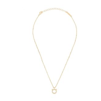 Ferragamo Gancini Crystal Necklace - female - Ferragamo - Necklaces - Yellow - ONE SIZE - Accessories