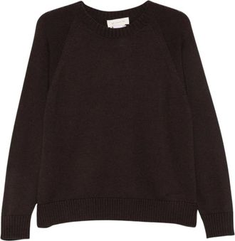 Max Mara Truien & Vesten, Dames, Bruin, S, Wol, Virgola Crewneck