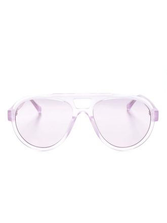 Linda Farrow Jurgen navigator-frame sunglasses - women - Acetate - One Size - Purple