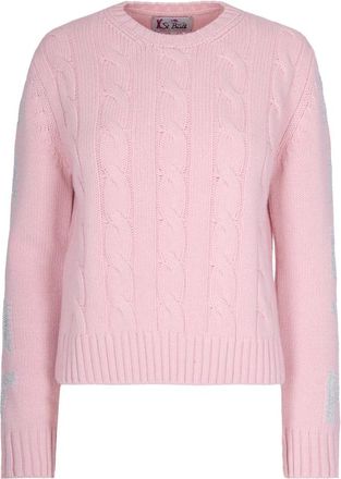 MC2 Saint Barth Truien & Vesten, Dames, Roze, M, Wol, Rondgebreide trui