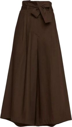 Simona Corsellini Culotte Broek - Dames - Vrijetijds broeken - Bruin - S - Katoen - Broeken