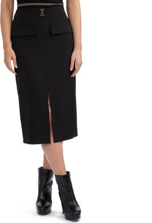 Ellen Tracy Womens Buckle Cargo Skirt