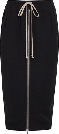 Rick Owens Drawstring Silk-georgette Midi Skirt - Black - 44 (UK12 / M)