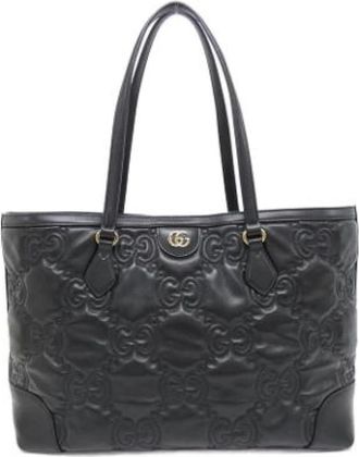 Gucci Pre-owned Tote Bags, female, Black, Size: ONE SIZE Pre-owned Leather gucci-bags