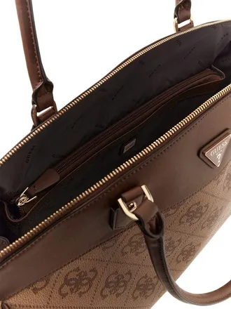 Guess Womens Tote Bag Latte Logo-Brown Polyurethane - Tote-Bags Logo/brown