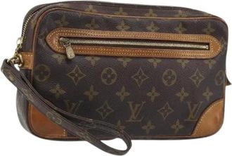 Louis Vuitton Pre-owned Vintage Monogram Clutch - Dames - Vintage Clutch - Bruin - ONE Size - Leer - Vintage