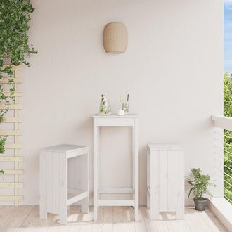 vidaXL Vidaxl - Taburetes De Cocina 2 Uds Madera Maciza Pino Blanco 40x36x75 Cm