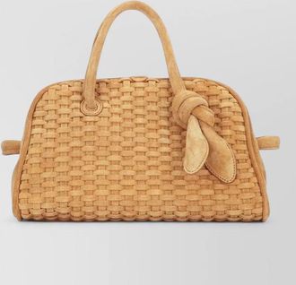 Jacquemus structured tote bag woven top handle knot