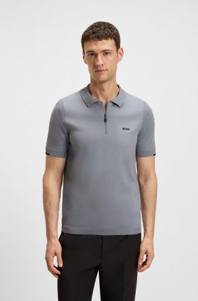 Boss Green by Hugo Boss Kurzarmpullover BOSS GREEN K Ever-X PS, Herren, Gr. 3XL, grau (dunkelgrau026), Strick, Obermaterial: 100% Baumwolle, unifarben, regular fit h&uuml;ftlang, 