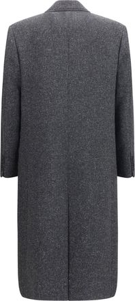 Valentino Mens Long Single-Breasted Coat Grigio Melange-Bianco-Azzurro-Beige Melange/bianco/azzurro/beige