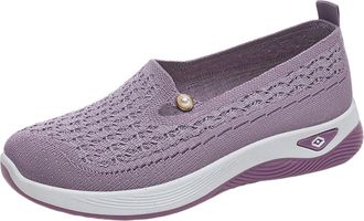 Generic Orthopaedic Shoes Womens Slip On Trainers Women Woven Lightweight Running Shoes Breathable Trainers Sports Shoes Comfortable Slip-On Shoes Walking Sho
