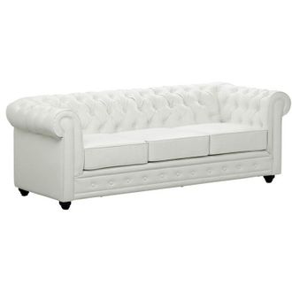 Vente-Unique Vente-unique - Divano chesterfield 3 posti in similpelle Bianco
