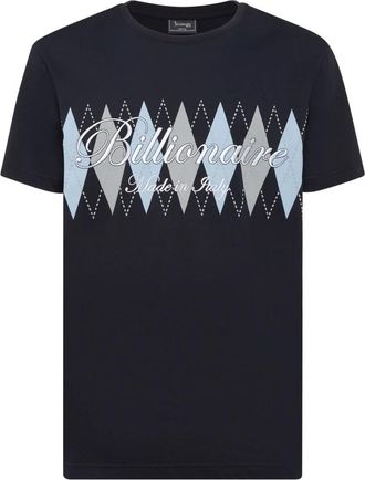 Billionaire Boys Club Geborduurd T-shirt Ronde Hals SS - Heren - T-shirts - Blauw - 3XL - Katoen - Tops