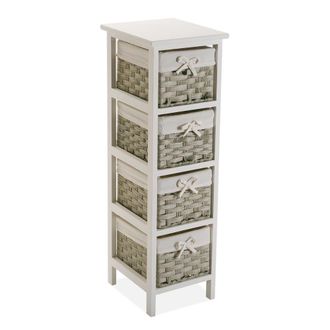 VERSA Mueble de ba&ntilde;o con 4 cajones en madera aglomerada blanco