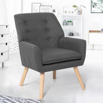 IDMarket Idmarket - Sill&oacute;n Nat Escandinavo En Tejido Gris Antracita