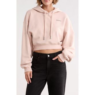 Off-white Crop Graphic Hoodie in Peach Whip at Nordstrom Rack, Size X-Large