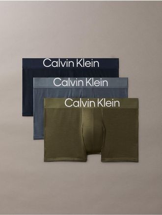 Calvin Klein Mens Ultra Soft Lyocell 3-Pack Trunk - Multi - XL
