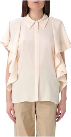 Liviana Conti Shirts Powder - Dames - Overhemden - Beige - L - Katoen - Overhemden