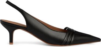 Malone Souliers Tanner 45 Pointed Toe Heels In Black/black