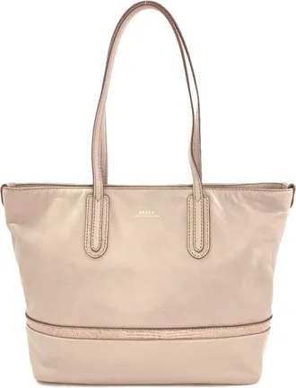 Bally Beige Leather Tote Bag (Pre-Owned)