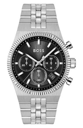 BOSS Candor Prime Chronograph Bracelet Watch, 41mm in Black at Nordstrom