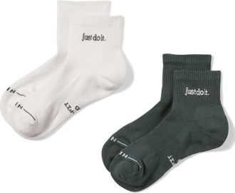 Nike Unisex Everyday Elevated Ankle Socks (2 Pairs) in Multicolor | IH8599-905