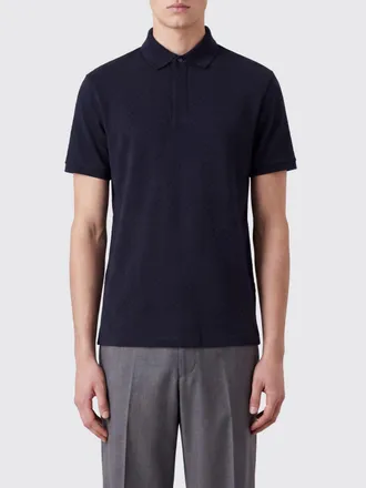 Emporio Armani Polo slim fit in cotone con motivo a rombi