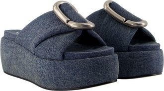 Marc Jacobs Womens The Platform Sandals - Marc Jacobs Cotton Blue Shoes