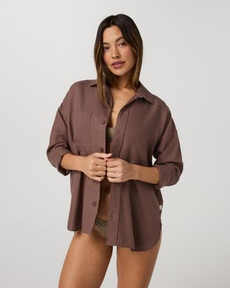 Vuori Clothing Trestles Twill Button Up | Sable | XS, Size Extra Small