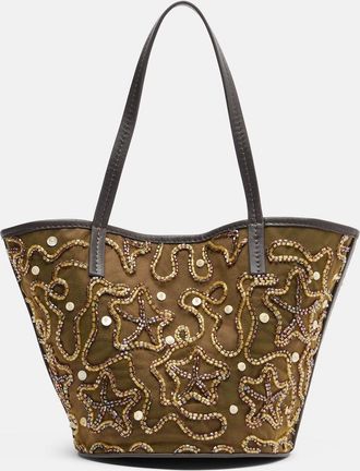 Staud Caro embellished canvas tote bag