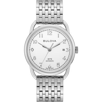 Bulova Joseph Bulova Commodore Bracelet Watch, 38.5mm in Silver-Tone at Nordstrom