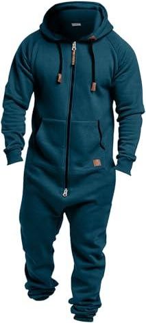CityComfort Combinaison Pyjama Homme Grenouillere Homme Combi Pyjama Onesie Tout En Un Chaud En Polaire M-3XL (Bleu Marine, M