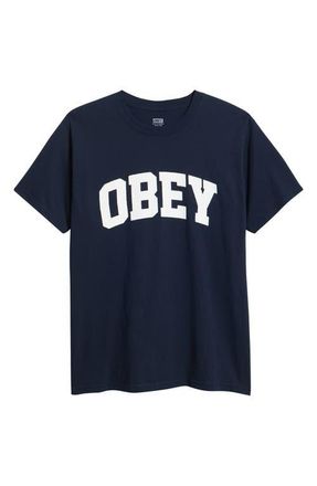Obey Collegiate Graphic T-Shirt in Navy at Nordstrom, Size Xx-Large