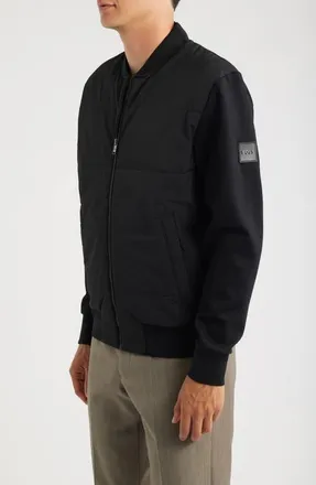 BOSS Skiles Padded Bomber Jacket in Black at Nordstrom, Size Xx-Large