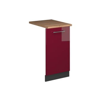 Vicco Panel Frontal Del Lavavajillas Fame-line, Rojo Burdeos Alto Brillo, 45 Cm, Et Roble Vicco