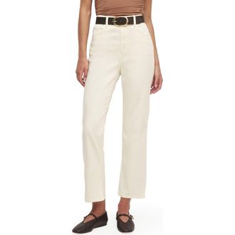 Favorite Daughter The Valentina Super High Waist Straight Leg Jeans in Gardenia at Nordstrom, Size 24