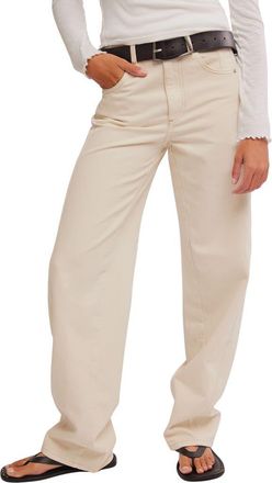Free People Aster Seamed Relaxed Straight Leg Jeans in Cream at Nordstrom Rack, Size 26