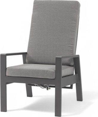 No Brand Poltrona con schienale reclinabile in alluminio antracite 63.5x71xH101 cm