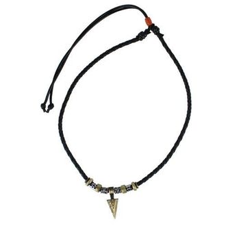 Trafalgar Store Cheyenne Triangle and Beaded Vegan Leather Adjustable Necklace in Black at Nordstrom