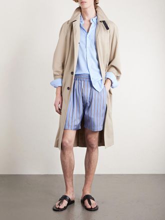 Tom Ford Straight-Leg Striped Silk-Twill Shorts