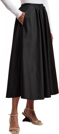 Rebecca Taylor Teechy Satin Skirt In Black