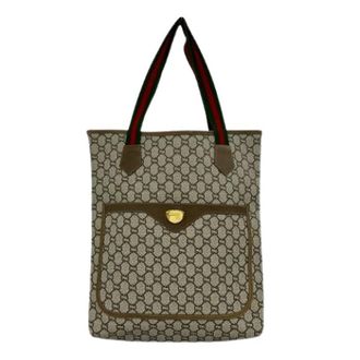 Gucci Pre-owned Tote Bags, female, Brown, Size: ONE SIZE Pre-owned Leather PVC Tote Bag