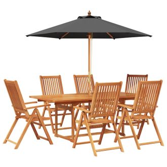 vidaXL Conjunto De Comedor Exterior Con Parasol 8 Uds. Vidaxl