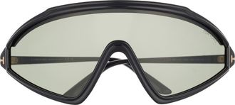 Tom Ford 00mm Shield Sunglasses in Black/Other /Smoke at Nordstrom Rack