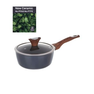 KASANOVA Casseruola un manico 20 cm con coperchio ottanio New Ceramic