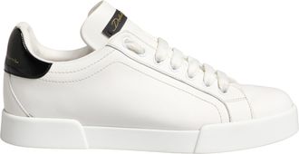Dolce & Gabbana White Black Portofino Leather Sneakers Womens Shoes (Pre-Owned)